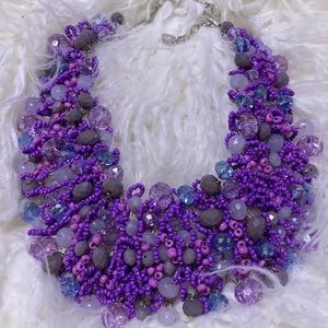 ALDO Arvan statement bib necklace, purple